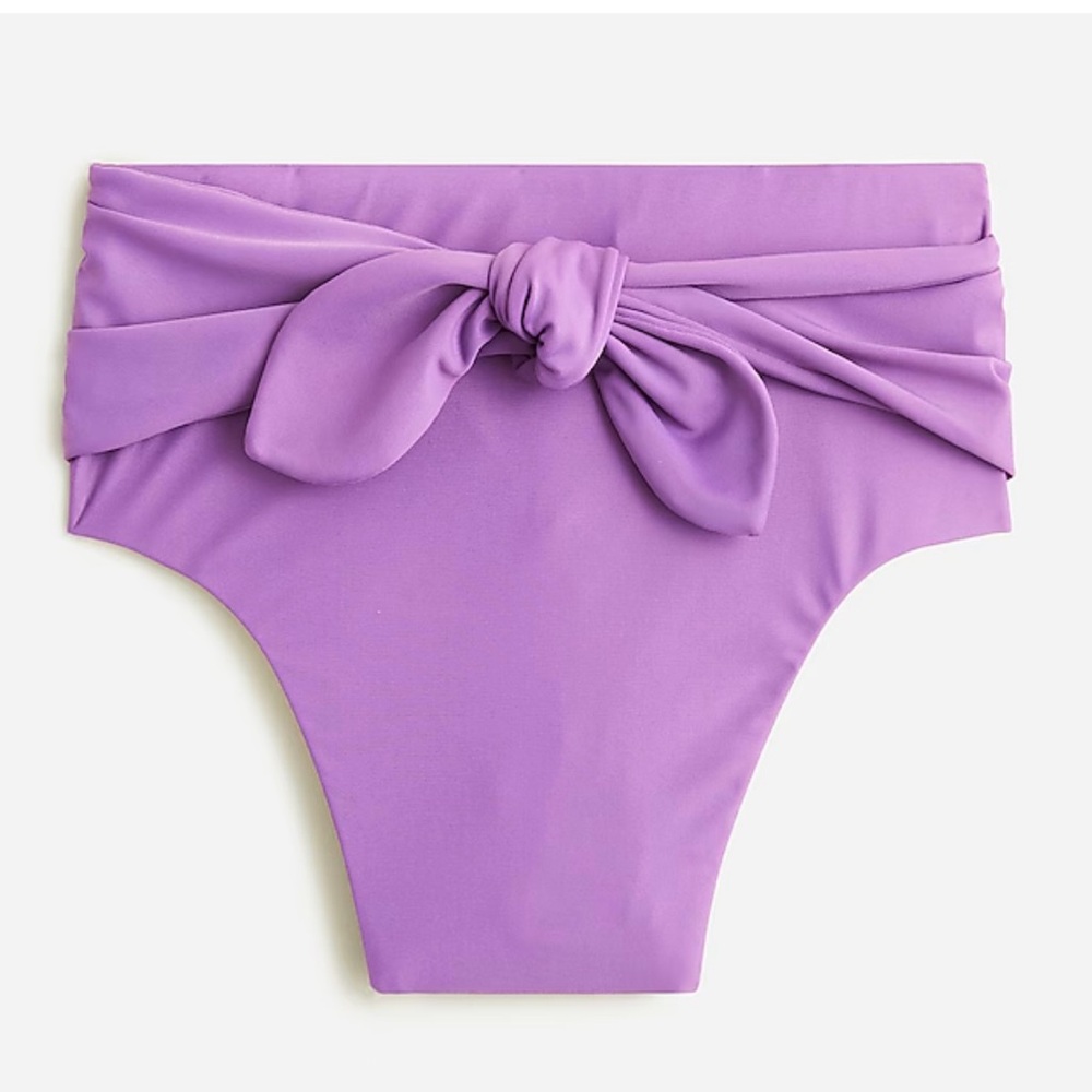 J. Crew Tie High Rise Bikini Bottom Viola Purple Size XL